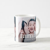 ミニマリスト家族タイポグラフィと名前の写真 コーヒーマグカップ (正面右)