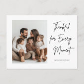 ミニマリスト家族写真 感謝祭 ポストカード (正面)