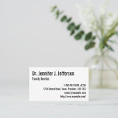 ミニマリスト家族歯科医の名刺 名刺 (スタンド正面)