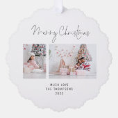 ミニマリスト家族2写真名 オーナメントカード (正面)