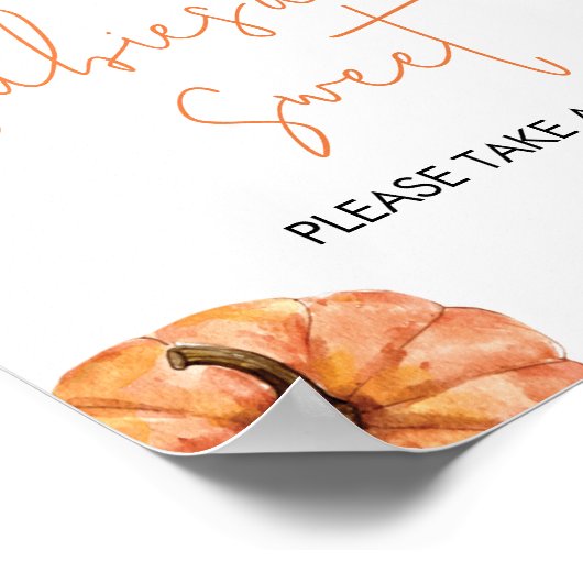 ミニマリスト小さなかぼちゃのベビーは甘い ポスター (角)