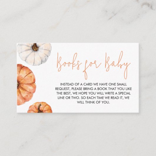 ミニマリスト小さなかぼちゃの本ベビー エンクロージャーカード (正面)