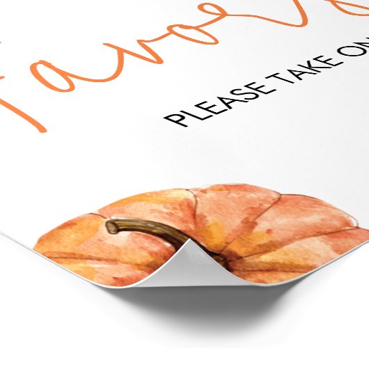 ミニマリスト小さなかぼちゃの赤ちゃんシャワーの好意 ポスター (角)