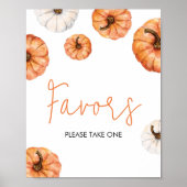 ミニマリスト小さなかぼちゃの赤ちゃんシャワーの好意 ポスター (正面)