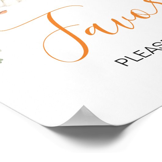 ミニマリスト小さなかぼちゃの赤ちゃんシャワーの好意 ポスター (角)