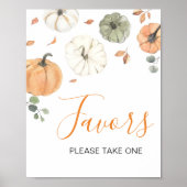 ミニマリスト小さなかぼちゃの赤ちゃんシャワーの好意 ポスター (正面)