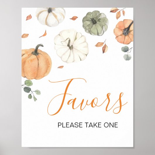 ミニマリスト小さなかぼちゃの赤ちゃんシャワーの好意 ポスター (正面)