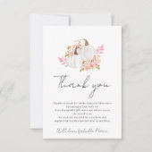 ミニマリスト小さなかぼちゃの赤ちゃんシャワー サンキューカード (正面)