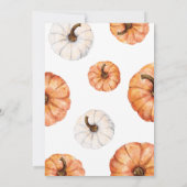 ミニマリスト小さなかぼちゃの赤ちゃんシャワー 招待状 (裏面)