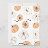 ミニマリスト小さなかぼちゃの赤ちゃんシャワー 招待状 (裏面)