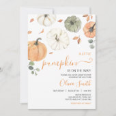 ミニマリスト小さなかぼちゃの赤ちゃんシャワー 招待状 (正面)