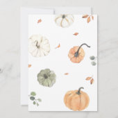 ミニマリスト小さなかぼちゃの赤ちゃんシャワー 招待状 (裏面)