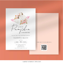 ミニマリスト小さなかぼちゃの赤ちゃんシャワー 招待状