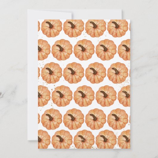 ミニマリスト小さなかぼちゃの赤ちゃんシャワー 招待状 (裏面)