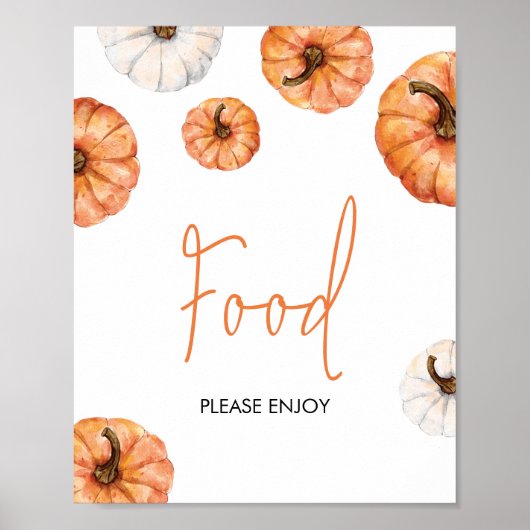 ミニマリスト小さなかぼちゃ赤ちゃんシャワーフード ポスター (正面)