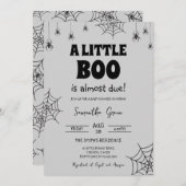 ミニマリスト小さなブー赤ちゃんシャワー 招待状 (正面/裏面)