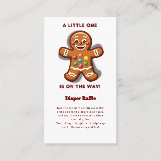 ミニマリスト小さな1ジンジャーブレッド赤ちゃんシャワー エンクロージャーカード (正面)