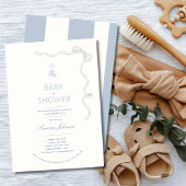 ミニマリスト少年ベビーシャワー招待状書道 招待状