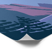 ミニマリスト山と湖の風景風景 ポスター (角)