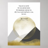 ミニマリスト山の風景エレガントな結婚式の誓い ポスター (正面)