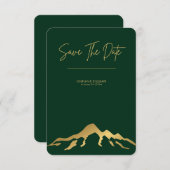 ミニマリスト山日付招待を保存 招待状 (正面/裏面)