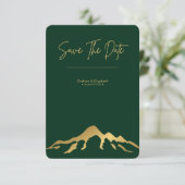 ミニマリスト山日付招待を保存 招待状 (スタンド正面)