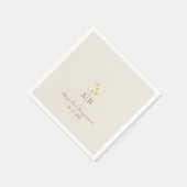 ミニマリスト山花モノグラム結婚ズ スタンダードカクテルナプキン (角)