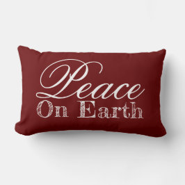 ミニマリスト平和オンアースBurgandyマルーン ランバークッション