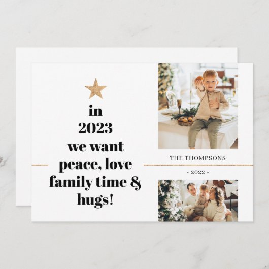 ミニマリスト平和愛と最終ハグ数々の写真 シーズンカード (正面/裏面)