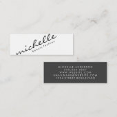 ミニマリスト平白と草書体文字 スキニー名刺 (正面/裏面)