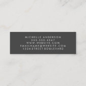 ミニマリスト平白と草書体文字 スキニー名刺 (裏面)