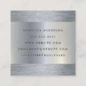 ミニマリスト平白と草書体文字 スクエア名刺 (裏面)