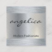 ミニマリスト平白と草書体文字 スクエア名刺 (正面)