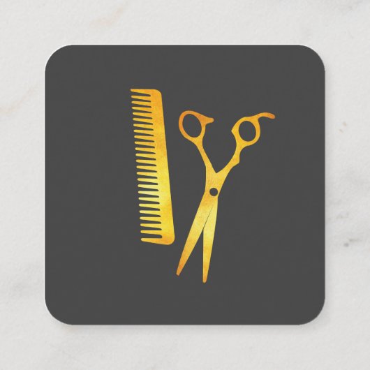 ミニマリスト平白と草書体文字 スクエア名刺 (裏面)