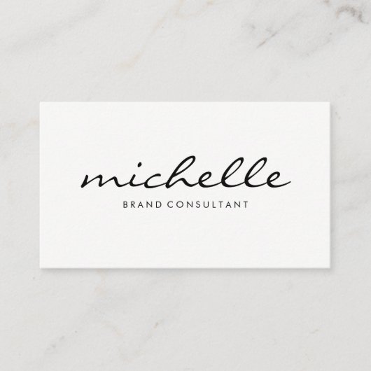 ミニマリスト平白と草書体文字 名刺 (正面)