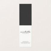 ミニマリスト平白と草書体文字 名刺 (外部フラット)