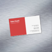 ミニマリスト平赤モダン白 マグネット名刺 (インサイチュ)