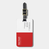 ミニマリスト平赤モダン白 ラゲッジタグ (正面縦)