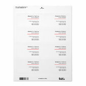 ミニマリスト平赤モダン白 ラベル (フルシート)