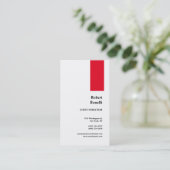 ミニマリスト平赤モダン白 名刺 (スタンド正面)