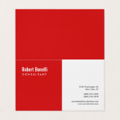 ミニマリスト平赤モダン白 名刺 (外部フラット)