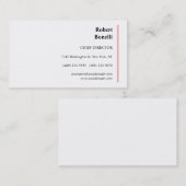 ミニマリスト平赤モダン白 名刺 (正面/裏面)