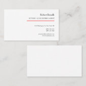 ミニマリスト平赤白モダン公証人 名刺 (正面/裏面)