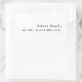 ミニマリスト平赤白モダン公証人 長方形シール (バッグ)