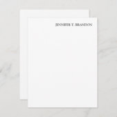 ミニマリスト平野モダンプロフェッショナル白 ノートカード (正面/裏面)