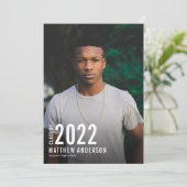 ミニマリスト年写真卒業パーティー招待状 招待状 (スタンド正面)