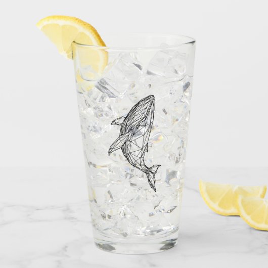 ミニマリスト幾何クジラマグ タンブラーグラス (アイス正面)