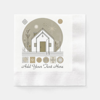 ミニマリスト幾何ナプキンデザイン 縁ありカクテルナプキン