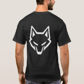 ミニマリスト幾何学オオカミ頭部 Tシャツ (裏面)