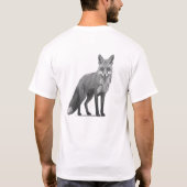 ミニマリスト幾何学キツネ Low Poly アート Tシャツ (裏面)